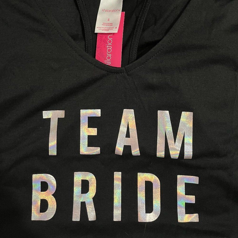 Team Bride Swim / Bathing Suit Cover / Black Mini Ruched Dress NWT Size Large